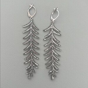 Pave Feather Earrings